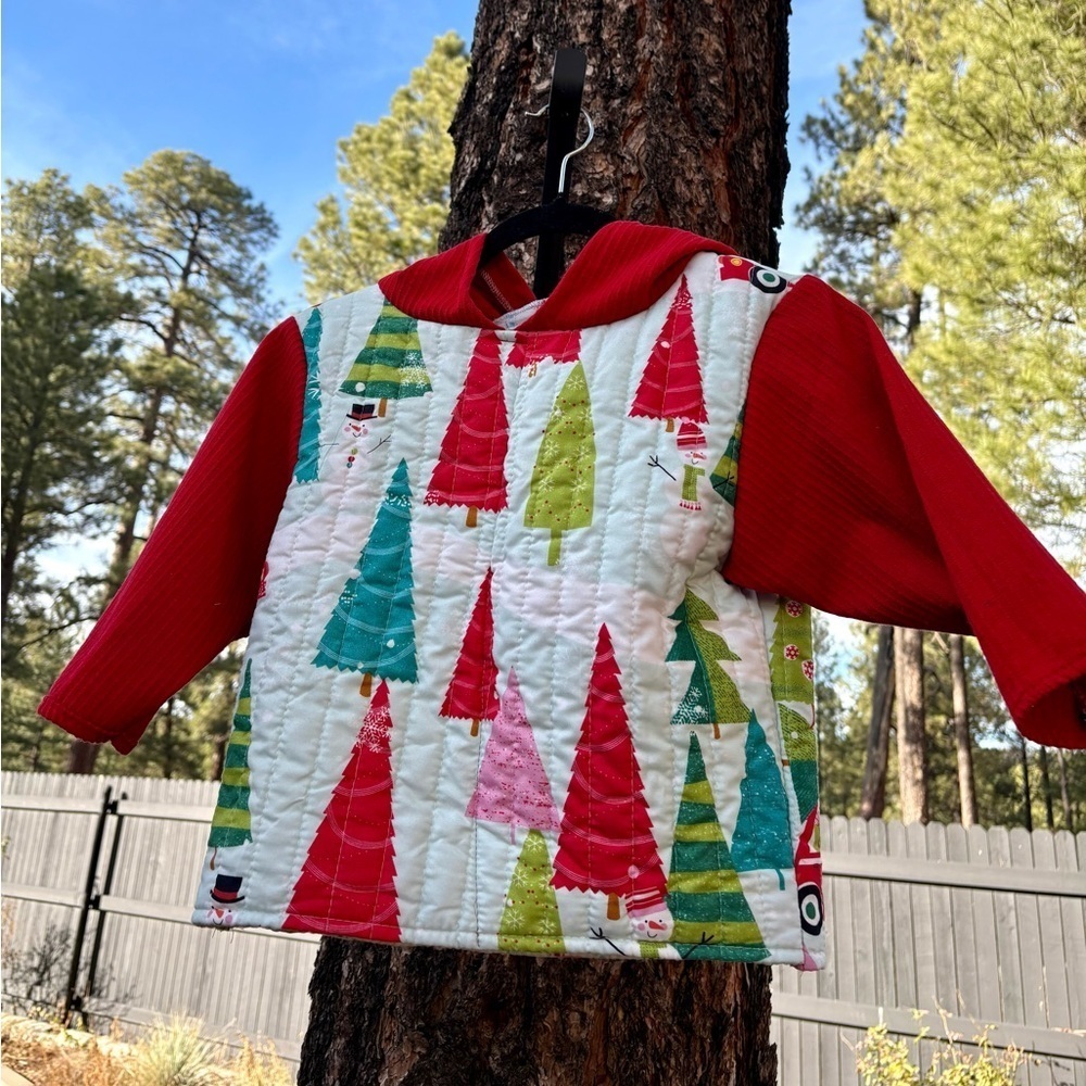 2T Upcycled winter quilted Hoodie - Picture 3 of 10